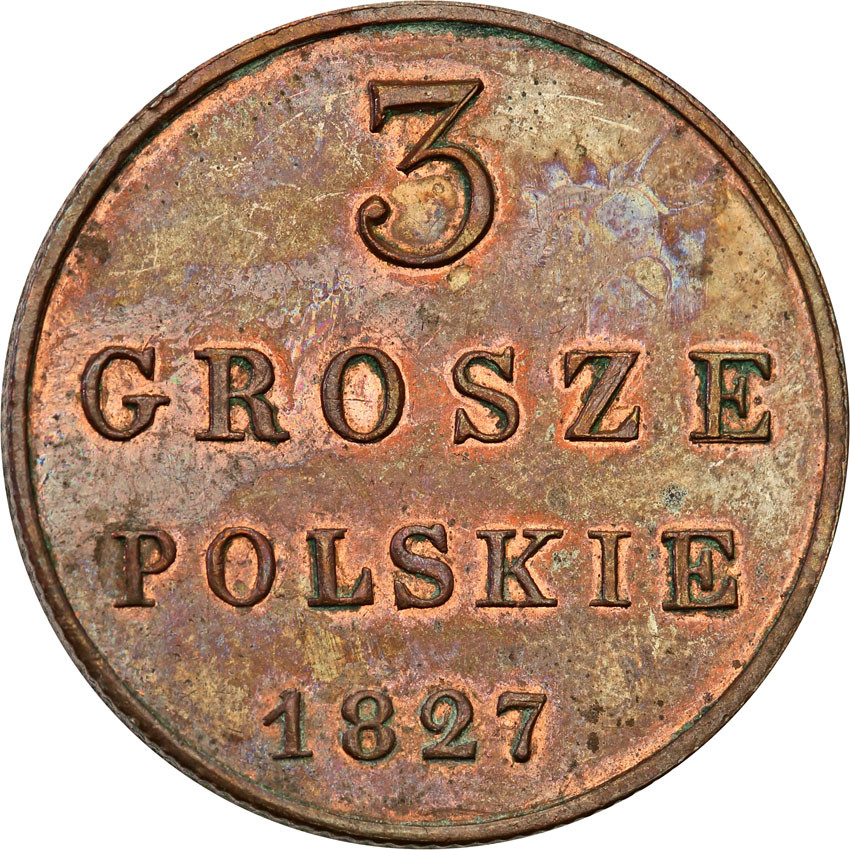 Polska XIX w./Rosja. 3 grosze 1827 FH, Warszawa
